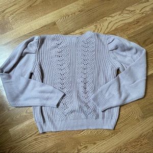 Lulus Lavender Puffy Sleeve Knit Sweater